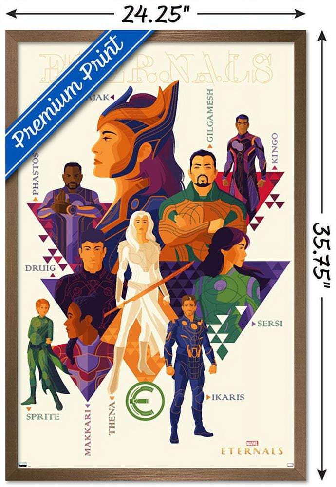 Marvel Eternals - Minimalist Wall Poster, 22.375" x 34", Framed