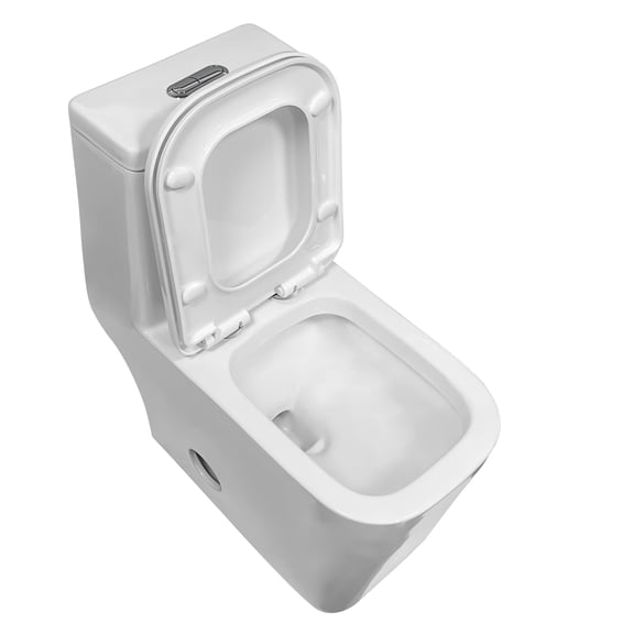 Alvantor Dual-Flush One-Piece Toilet 15.7"Height Square Bowl 1.28/1.6 GPF Toilet White