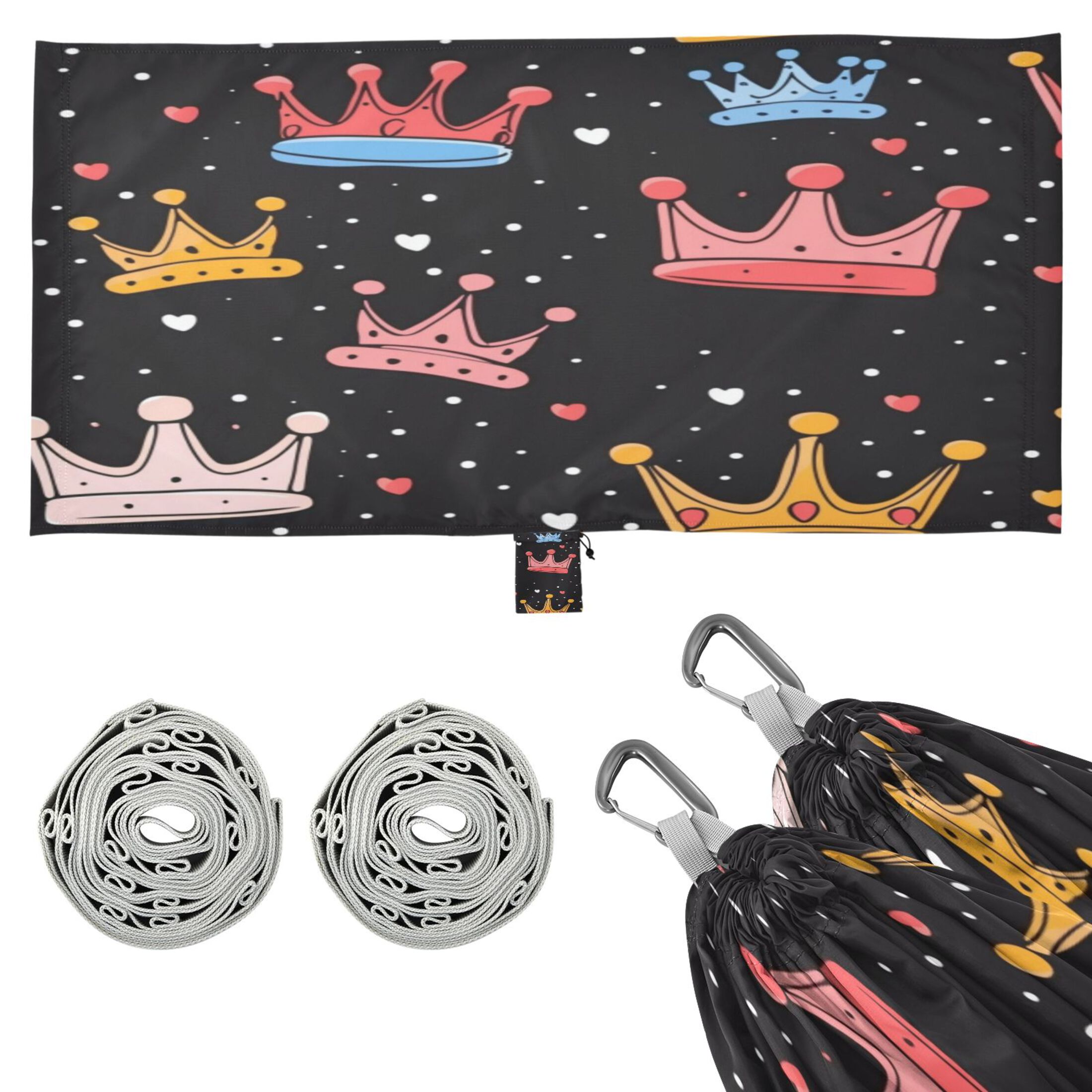 Hammock Camping Hammock Nylon Portable Hammock Travel Camping Hammock Cartoon Crown Cute