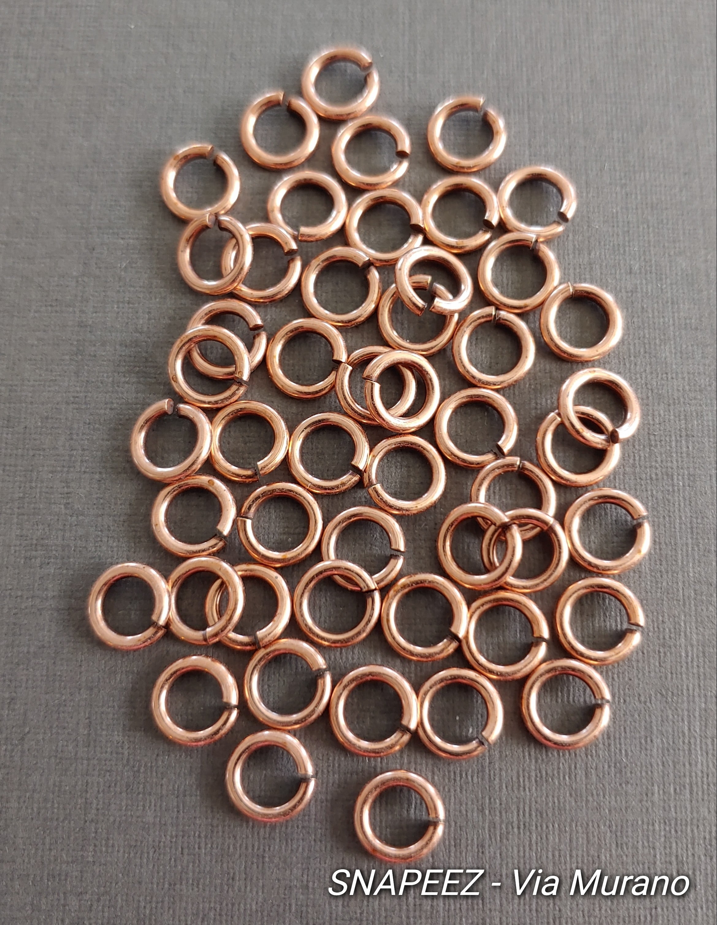 Snapeez II ULTRAPLATE Antique Copper Plate Ring Hard Open Jump Ring 7mm Heavy Gauge (Pk 50) Jump Rings. The Ultra Secure No Solder Jump Ring. Made in USA.