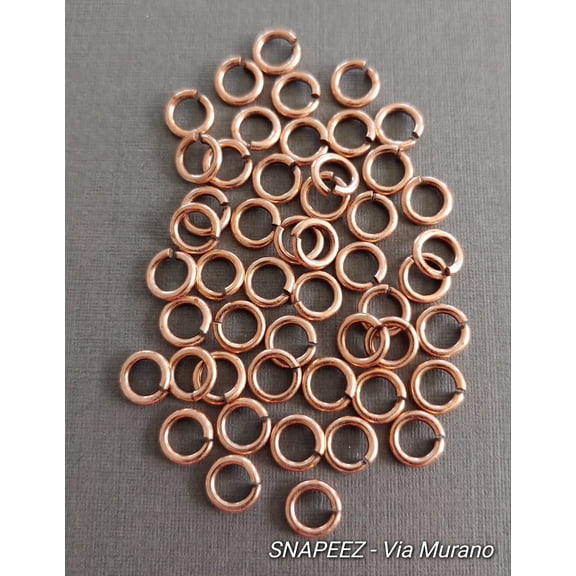 Snapeez II ULTRAPLATE Antique Copper Plate Ring Hard Open Jump Ring 7mm Heavy Gauge (Pk 50) Jump Rings. The Ultra Secure No Solder Jump Ring. Made in USA.