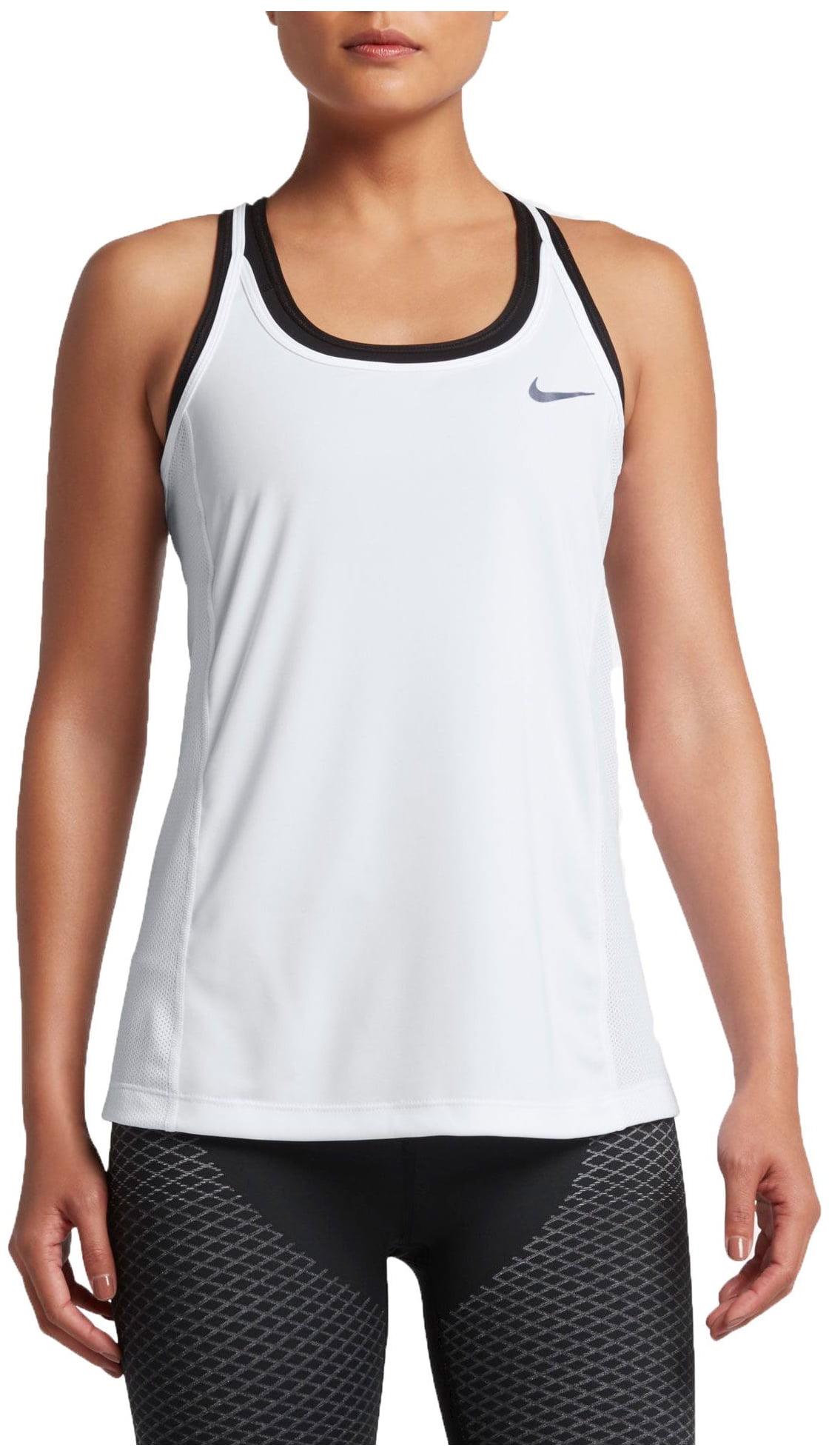 Nike Women's Dry Miler Running Tank Top - White/Reflective Silv - Size ...