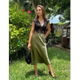 thumbnail image 4 of Zeagoo Women Satin Skirts for Women Silk Midi Length Skirt High Waist Solid Skirts Elegant, 4 of 7