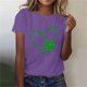thumbnail image 2 of Mujeres Manga Corta de Verano Tops Impreso Sudadera Casual, Cuello Redondo Blusa Ligera para la Primavera Y el Verano, 2 of 4