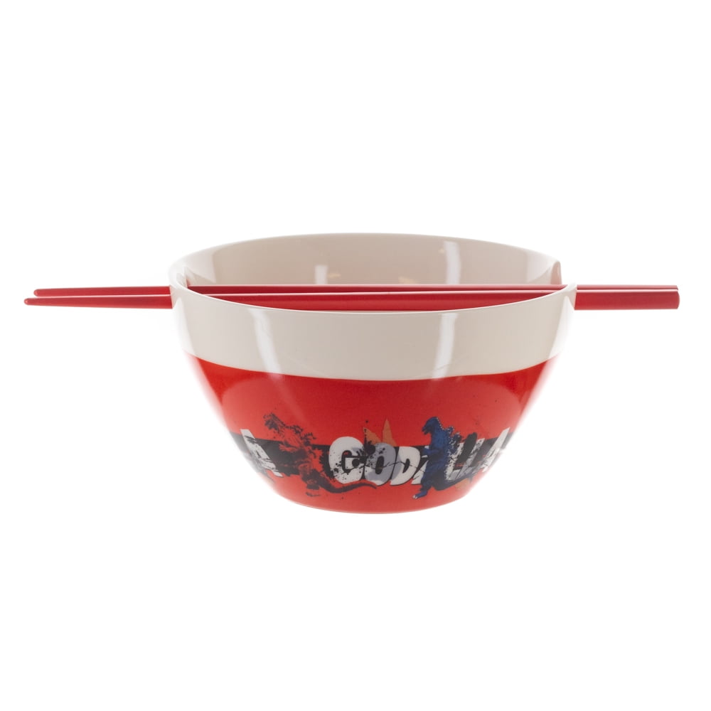 Godzilla Ceramic Ramen Bowl With Chopsticks