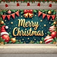 thumbnail image 6 of Golden Letter Christmas Banner Red Green Theme Merry Christmas Banner Christmas Bell Golden Star Holiday Banner for Christmas Party Family Gathering Indoor Decoration, 6 of 7