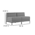 thumbnail image 4 of Flash Furniture HERCULES Imagination Series 2 Piece Gray LeatherSoft Waiting Room Lounge Set with Ganging Clips - Reception Bench with Ganging Clips, 4 of 9