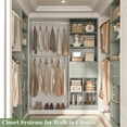 thumbnail image 3 of Homieasy 4-8 FT Walk-in Closet Organizer Tower, 2 Wooden Drawers + 5 Hang Rods, Built-in Shelves, Fit 60-96'' Closet Systems,Cyan, 3 of 9