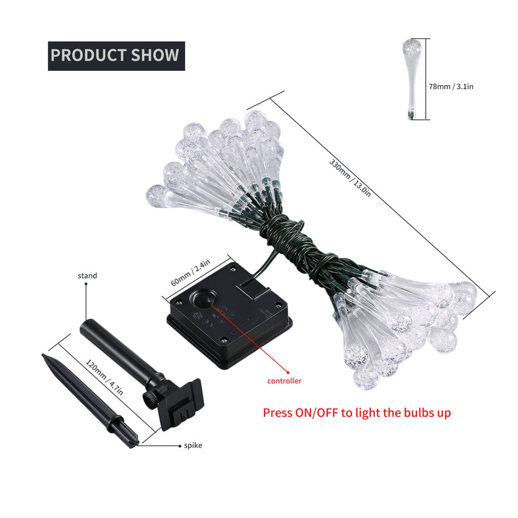 Details about   Solar Fairy LED Light Waterproof String Lighting High Graded Quality Ni-MH Bulbs 