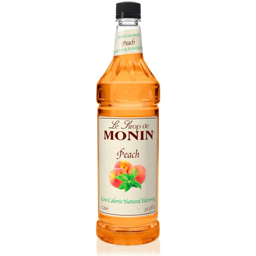 Monin Zero Calorie Natural Peach Syrup, Fresh and Juicy Flavors