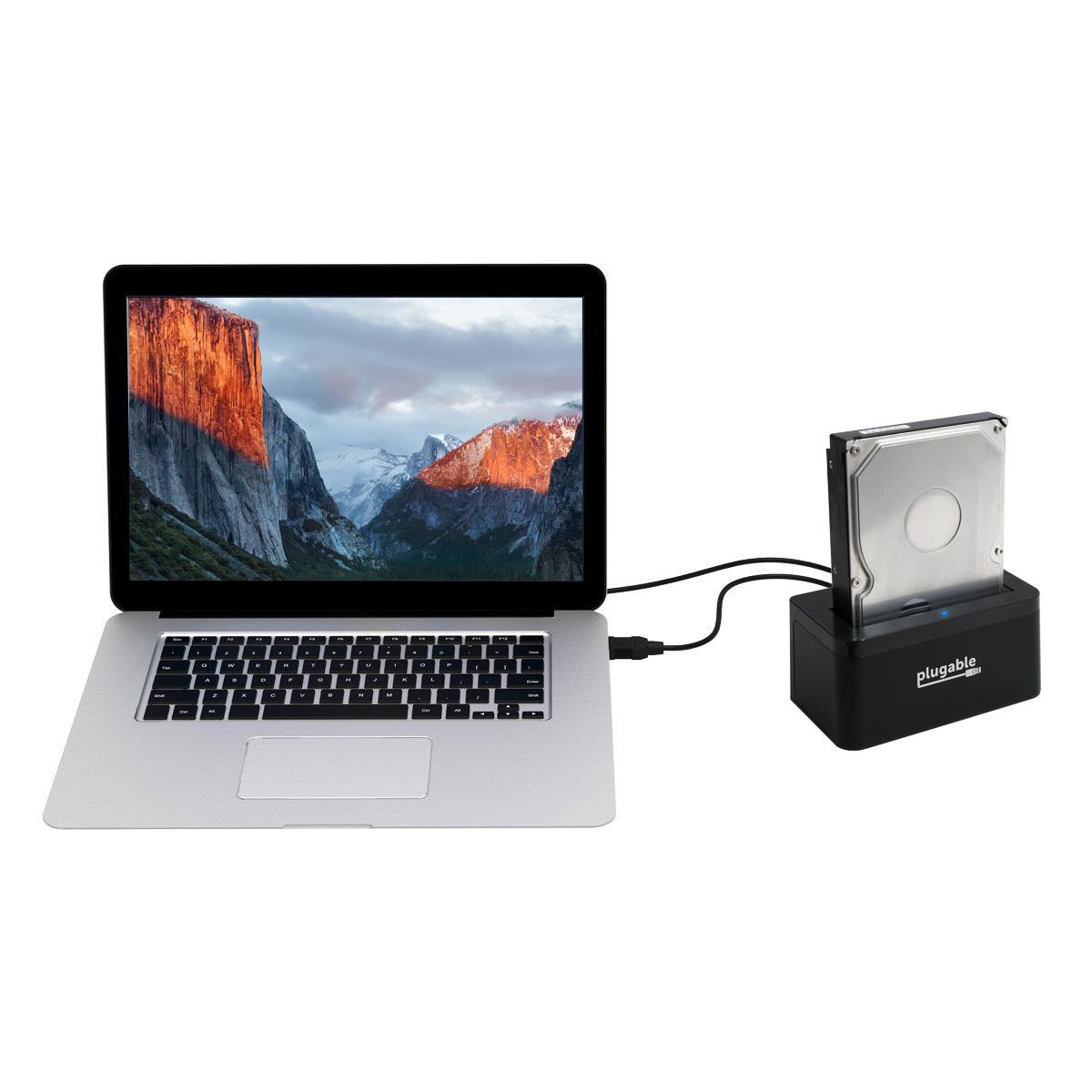 Plugable USB 3.1 Gen 2 10Gbps SATA Upright Hard Drive Dock and SSD Dock (includes both USB-C and USB 3.0 cables, supports 10TB+ drives) - image 3 of 6