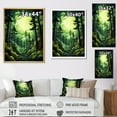 thumbnail image 4 of Designart "Vibrant Neon Green Redwoods" Tree Redwood Floater Framed Wall Art Living Room, 4 of 5