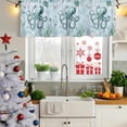 thumbnail image 6 of Coastal Octopus Valances for Windows, Decorative Rod Pocket Window Valance Curtains, Cyan Nautical Fish Shells Seaweeds Short Curtain Drapes for Kitchen/Bathroom/Living Room, 2 Panels, 60" W x 18" L, 6 of 8