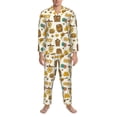 thumbnail image 3 of Picia Honeycomb And Honey Pattern Men’s Long-Sleeve Sleepwear Set - Soft 2-Piece Loungewear with Pockets, Comfy PJs for Relaxing Nights-Small, 3 of 7