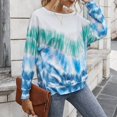 thumbnail image 4 of Gvmfive Women Tie Dye Print T-shirt Long Sleeve Round Neck Casual Loose Top, 4 of 5
