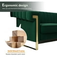 thumbnail image 5 of Green Velvet Loveseat Sofa Couch, 84" Luxury Large Sectional Sofa Couch with Gold Metal Legs for 3-4 Persons, Mid-Century Modern Sofa, Chesterfield Sofa Couch for Living Room Bedroom, 5 of 7