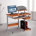 thumbnail image 3 of Techni Mobili Heavy Duty MDF PVC Complete Computer Workstation Desk, Woodgrain, 3 of 4