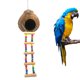 thumbnail image 2 of Juguetes de madera natural para loros, nido para loros, suministros para pájaros, casa para pájaros, escalera de cáscara de coco, escalera para trepar, juguete para pájaros, 2 of 7