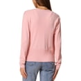 thumbnail image 3 of Suéter cárdigan casual INSPIRE CHIC para mujer, de frente abierto, de manga larga, con peplum, tejido, color rosa, 3 of 6