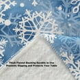 thumbnail image 3 of Newbridge Christmas Holiday Blue Snowflakes 52 x 52 inch Square Vinyl Tablecloth With Flannel Backing, 3 of 9