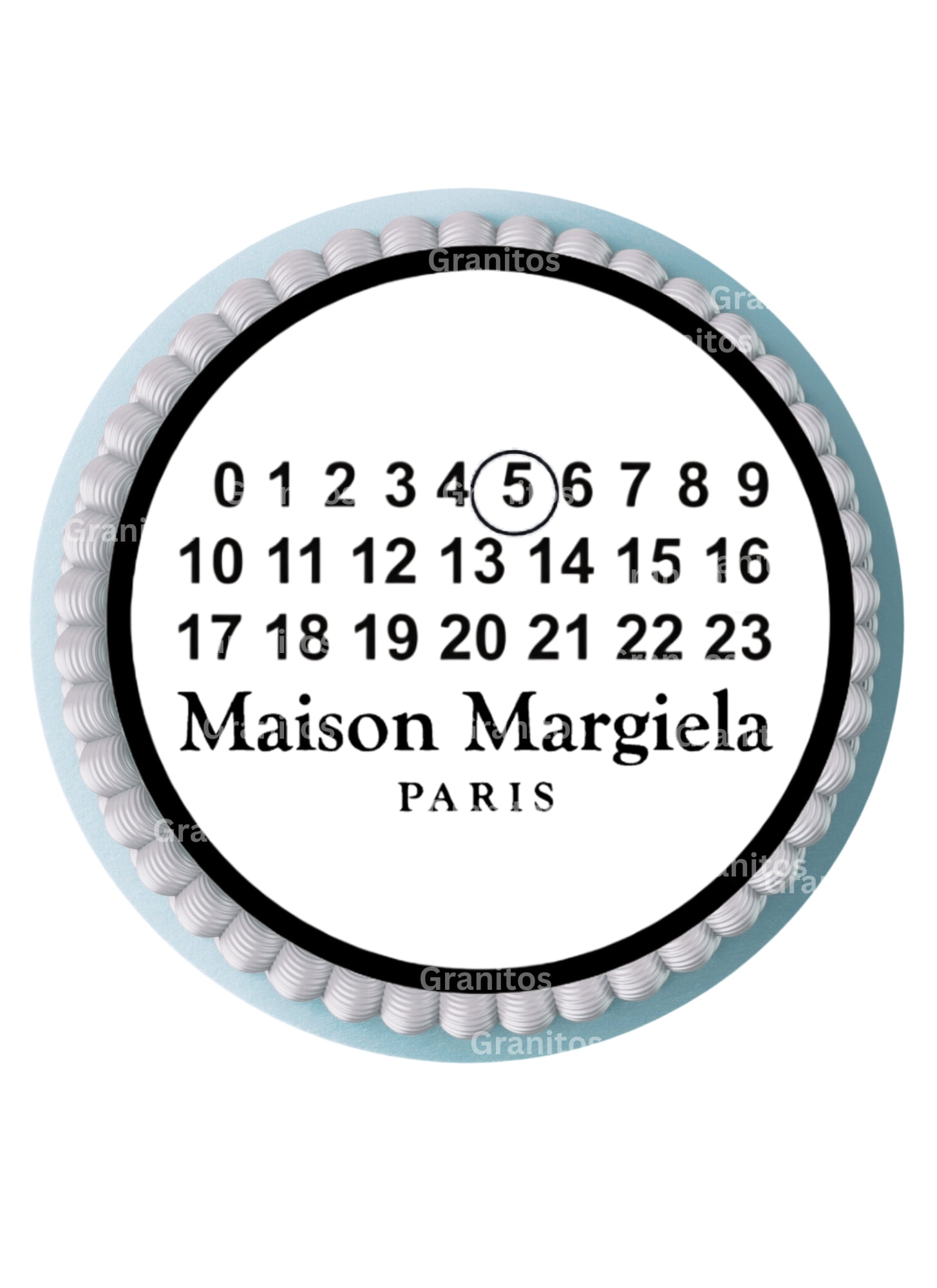 Maison Margiela Edible Cake Topper, Date Cake, Edible calendar Cake Topper, Maison Margiela Paris Edible (Fan Made)