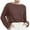 Brown, variant on Tops for Women Trendy Women’S Puff Sleeve Tees Spring and Summer Female Thin Large Round Neck Trumpet Sleeve Knitted T Shirt Women’S Solid Color Tees S