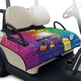 thumbnail image 2 of COEQINE Quilted Golf Cart Seat Cover, Folds Like a Bag with Handle for Easy Carry, Universal Fit 51.2"x30.3" for EZGO Yamaha Club Car 2-Seaters, 4 Pockets, Golf Ball Colorful Splash, 2 of 8