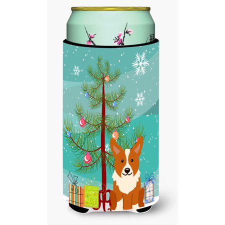 

Carolines Treasures BB4225TBC Merry Christmas Tree Corgi Tall Boy Beverage Insulator Hugger Tall Boy multicolor