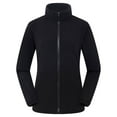 thumbnail image 2 of Yeaiivve Women's Soft Polar Fleece Jacket Full Zip Long Sleeve Athletic Running Track Jackets Slim Fit Casual Outerwear Black XL, 2 of 6