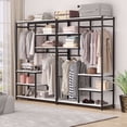 thumbnail image 4 of Tribesigns Free-Standing Closet Organzier, Double Hanging Rod Clothes Garment Racks with Storage Shelvels, Heavy Duty Metal Closet Storage Clothing Shelving for Bedroom, Capacity 300 lbs (White), 4 of 7