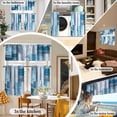 thumbnail image 4 of Blue White Kitchen Window Tier Curtains and Valance Set, 36 Inch Abstract Art Window Curtains Set with Rod Pocket for Small Windows, Living Room or Bathroom, 4 of 6