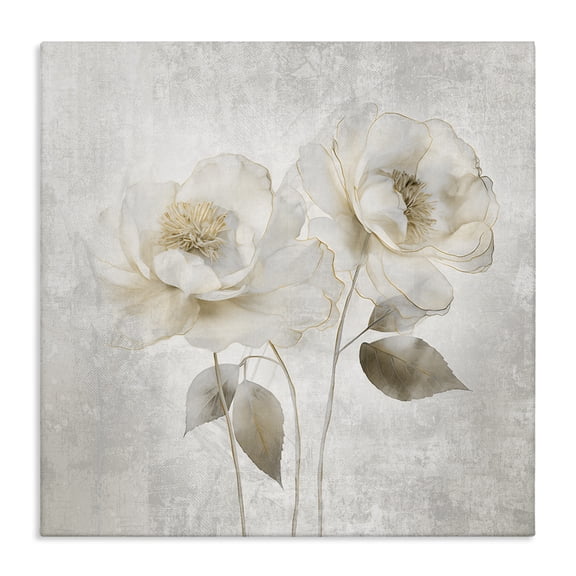 Stupell Industries Contemporary Muted Blossoms Floral Painting Wrapped Canvas Canvas Art Print Wall Art, 17 x 17