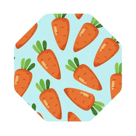 

Matuu Cartoon Carrot for Cup Coasters Set of 6 Leather Coasters Desk Coasters for Office Measures 4” x 4” Octagon