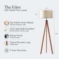 thumbnail image 3 of Brightech Eden Tripod Floor Lamp, Dimmable Standing Lamp With Solid Wood Legs for Bedroom Reading, Tall Tree Lamp for Offices, Modern LED Lamp for Living Rooms, Great Living Room Decor - Havana Brown, 3 of 12