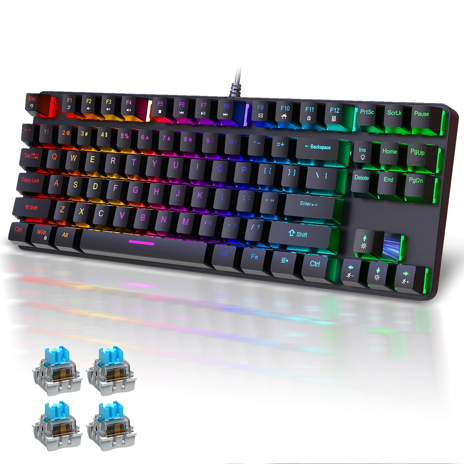 ZIYOULANG T60 Wired Gaming Keyboard, 60% Mechanical, 61 Keys, RGB