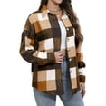 thumbnail image 3 of Fantaslook Womens Plaid Shirts Flannel Shacket Jacket Long Sleeve Button Down Boyfriend Shirt Coats, 3 of 9
