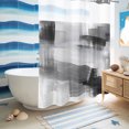 thumbnail image 4 of No Hook Shower Curtain, Black Grey Abstract Shower Curtains for Bathroom with See Through Top Window, Gradient Modern Geometric Simple Art Waterproof & Washable Bath Curtain Extra Long 72"x84", 4 of 7