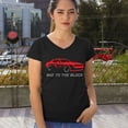 thumbnail image 4 of Bad To The Block Muscle Car Women's V-Neck T-shirt Street Racer American RT V8 Octane Power Perfomance Racing Coupe Tee, 4 of 7