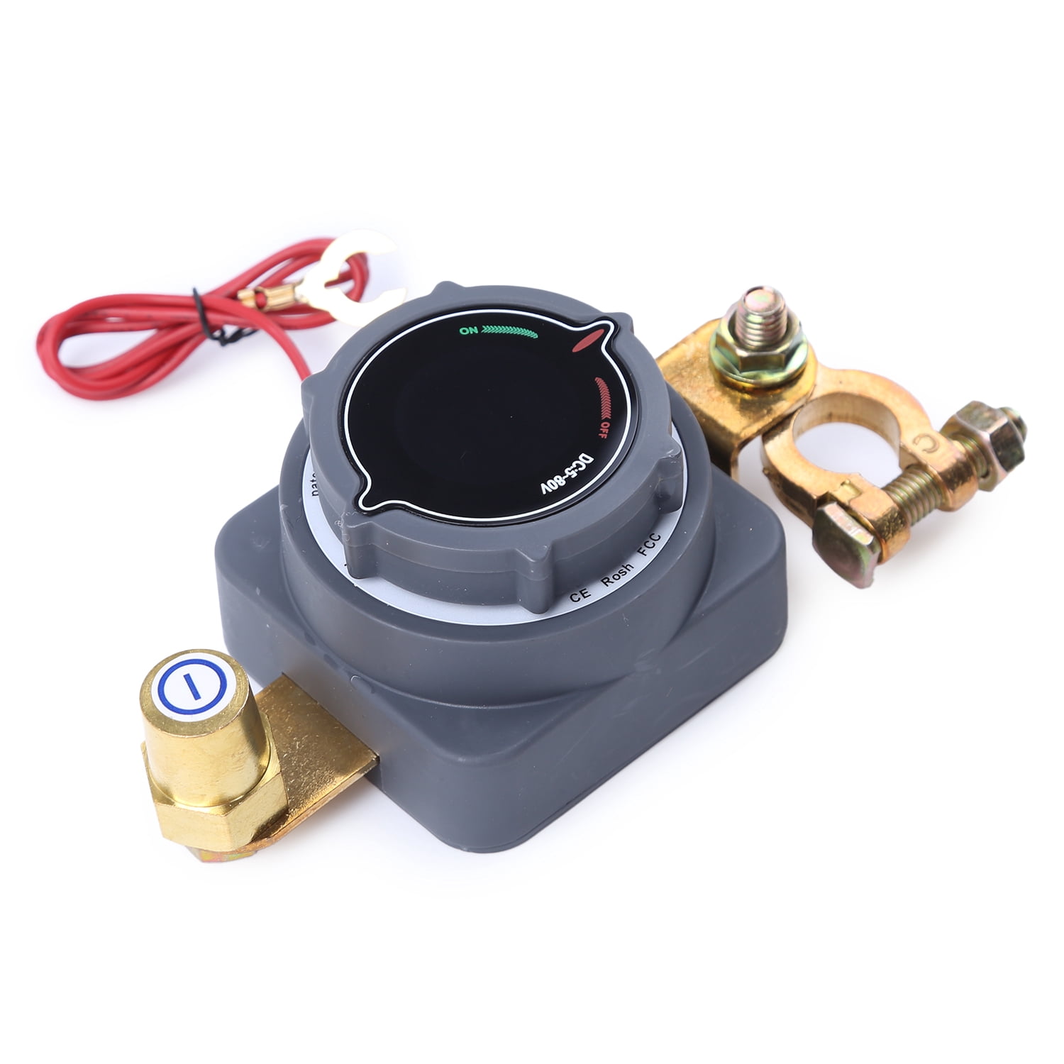 Battery Disconnect Switch with Digital Voltage Display DC 5-80V Master Isolator Cut/Shut Off Switch for Marine Boat Car Truck Camper RV Trailer Vehicles