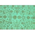 thumbnail image 1 of Ahgly Company Machine Washable Indoor Rectangle Oriental Turquoise Blue Traditional Area Rugs, 8' x 10', 1 of 4