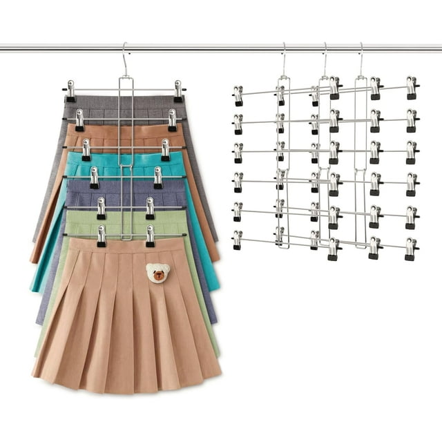 Pant Hangers Pant Hangers with Clips Skirt Hangers with Clips Clothes Hangers Space Saving Non Slip Hangers for Pants Foldable ed Skirt Hanger College Dorm Room Essentials