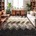 thumbnail image 2 of Rectangle Rug 5x7ft Area Rug, Vintage Boho Zigzag Weave Area Rugs for Living Room Bedroom, Southwest Ethnic Geometric Art Floor Mat Non-Slip Non-Shedding Carpet Indoor Accent Rugs, 2 of 9