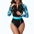 thumbnail image 6 of Hicidod One Piece Swimsuits for women Long Sleeve zipper Rash Guard surfing Bathing Suit slim fit fashion printed UV Protection wetsuit, 6 of 8