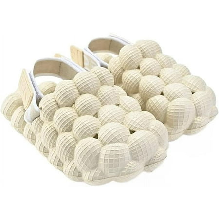 

Bubble Slides for Kids Sandals With Heel Strap Massage Golf Ball Slides Adjustable Elastic Band Girls Boys Beach Sandals For Inside/outside Spa Bedroom Shower Gym Bath