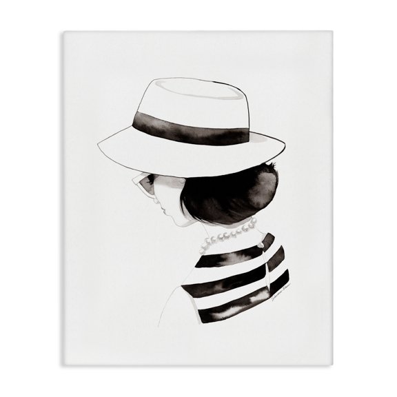 Stupell Industries Contemporary Woman in Sun Hat Canvas Art, 16 x 20, by Simone Elum