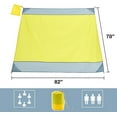 thumbnail image 4 of Beach Blanket, SandProof Beach Mat Large 4-7 Persons, Waterproof Picnic Mat Quick Drying Camping Blanket Made by Polyester with 4 Stakes for Outdoor Travel with Storage Bag (83" X 78"), 4 of 7