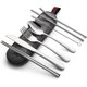 thumbnail image 1 of Utensilios portátiles, juego de cubiertos para viajes y campamentos, 8 piezas que incluyen cuchillo, tenedor, cuchara, palillos, cepillo de limpieza y pajitas, estuche portátil, juego de, 1 of 7