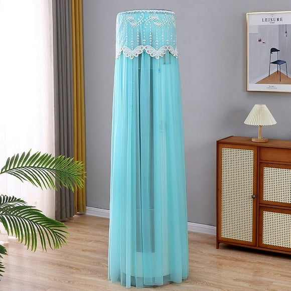 Nvzi Cubierta universal para aire acondicionado, cubierta cilíndrica vertical para aire acondicionado, borde de hilo, cubierta antipolvo, altura 180 cm, aire acondicionado universal (azul)