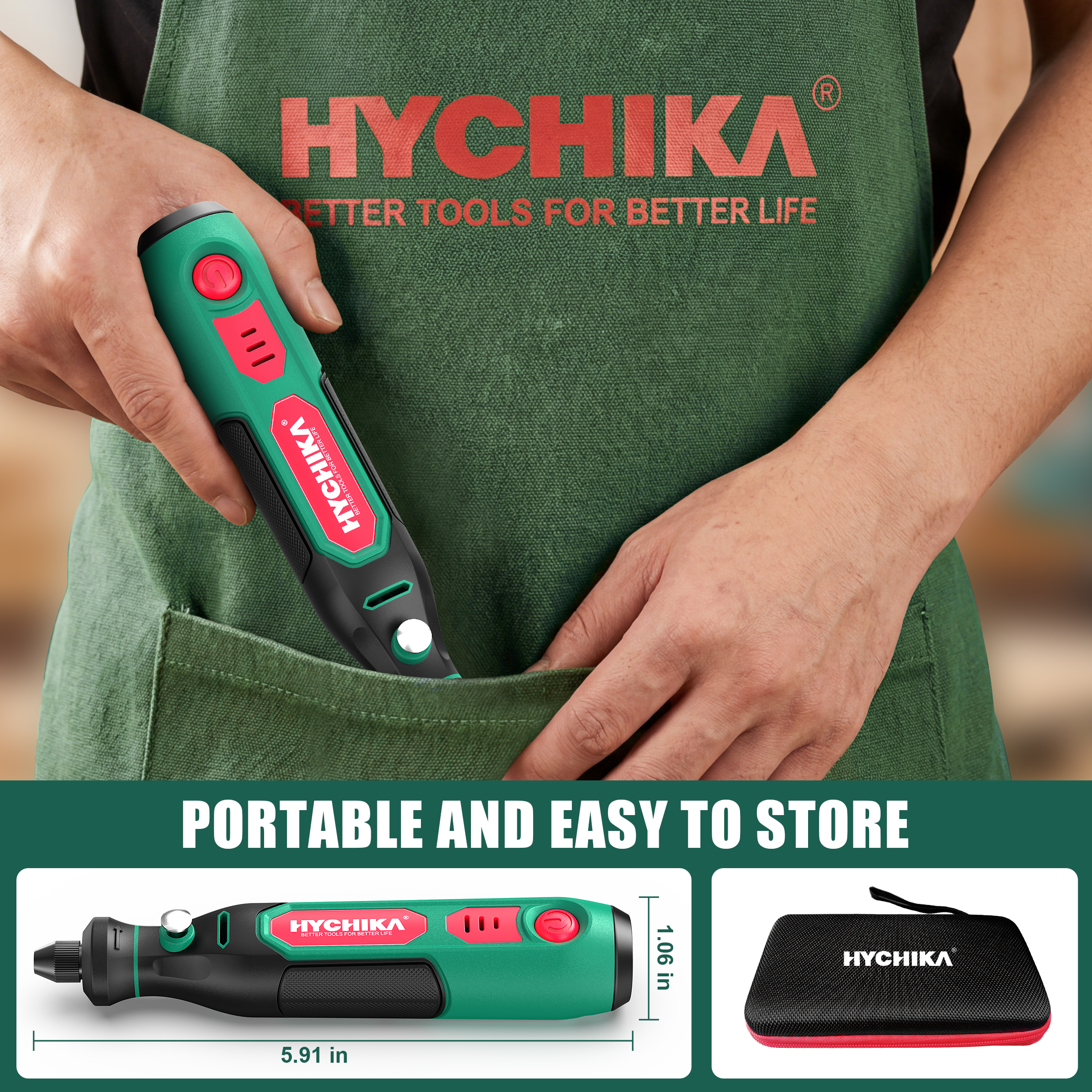 HYCHIKA Mini Cordless Rotary Tool Kit with 89 Accessories photo 8