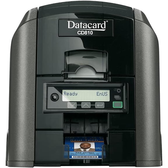 Restored Datacard Dual-Side ID Card Printer – 300×1200 dpi, USB/Ethernet, Duplex Output P/N: CD810